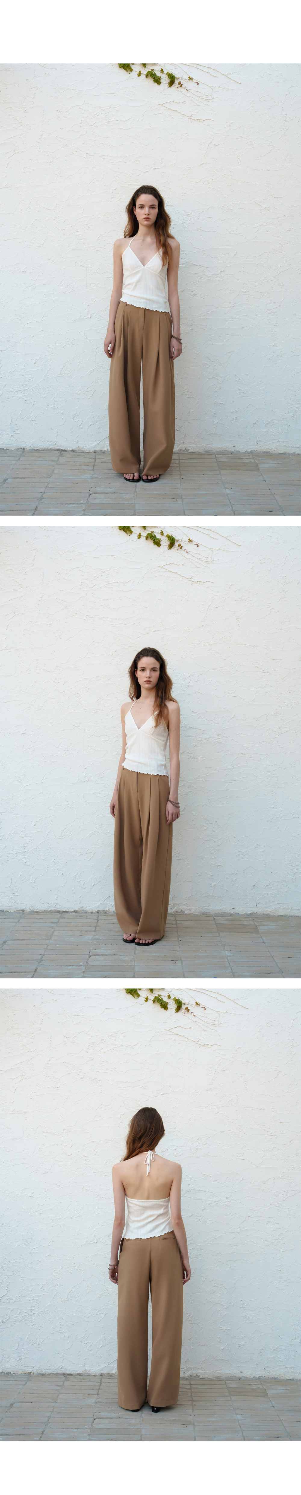 ODS ESSENTIAL EYELET HALTER TOP - 3 COLORS IVORY